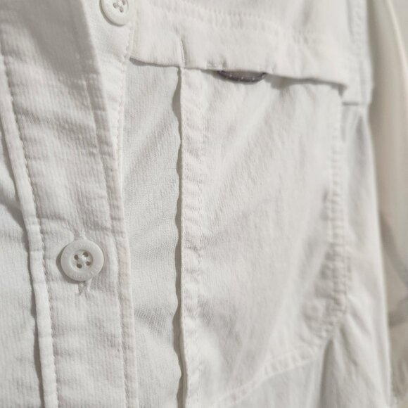 REI Co-Op Sahara White Button Up Shirt Medium - Picture 5 of 13